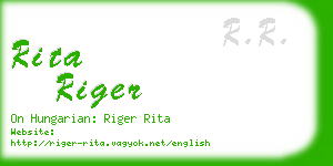 rita riger business card